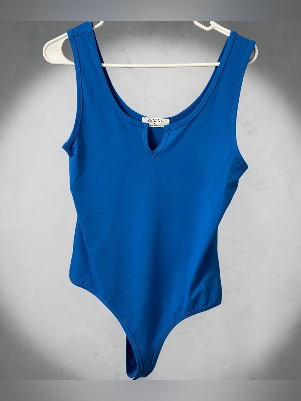 Zenana women’s blue thong, bodysuit extra large